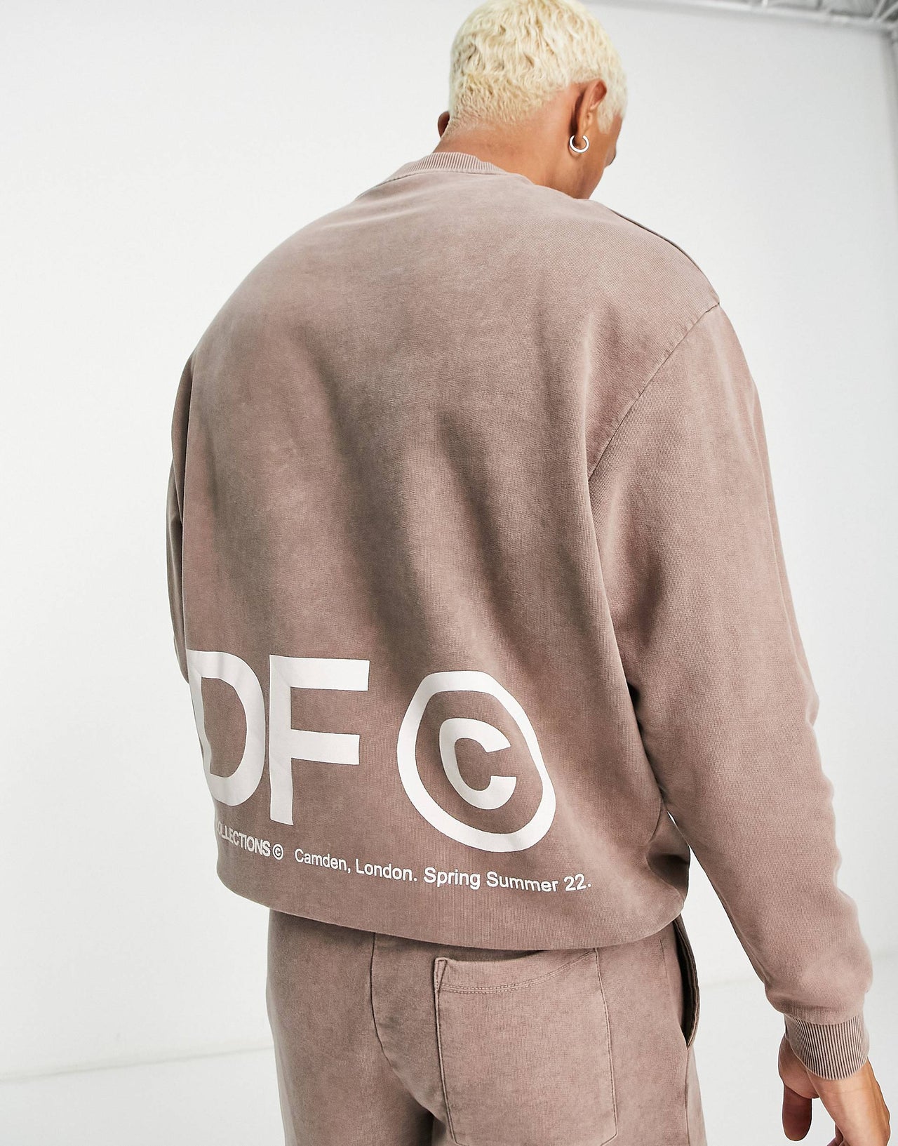 Dark Future co-ord oversized sweatshirt in washed brown