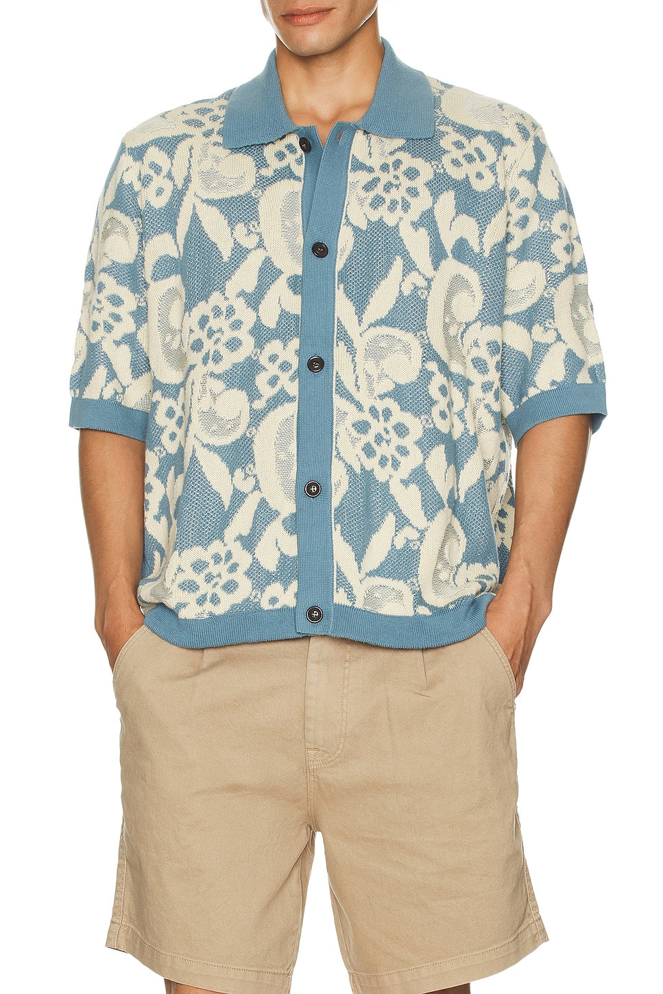 Floral Jacquard Button Down Shirt
