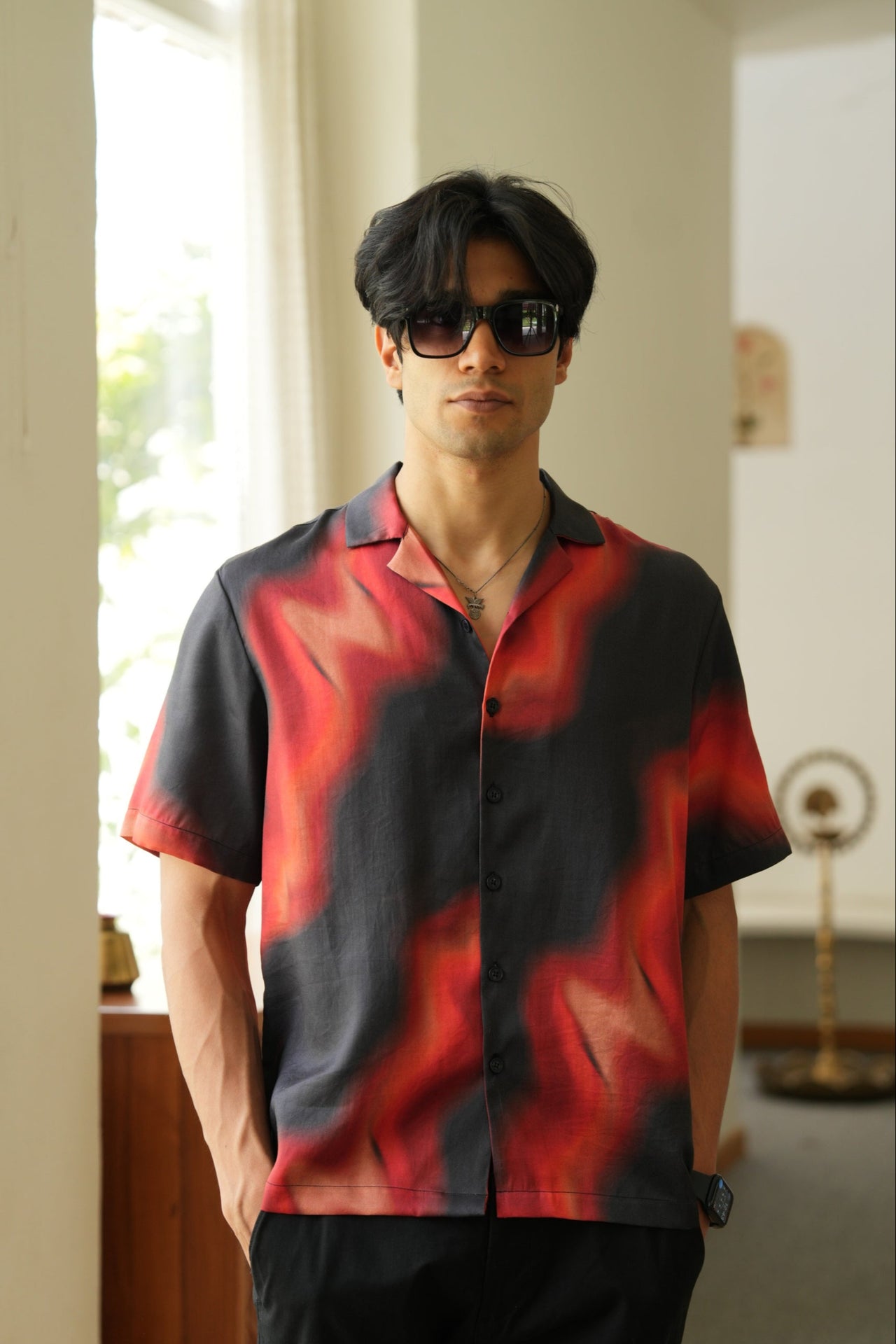 Majestic Blaze Relaxed Fit Cuban Collar Shirt