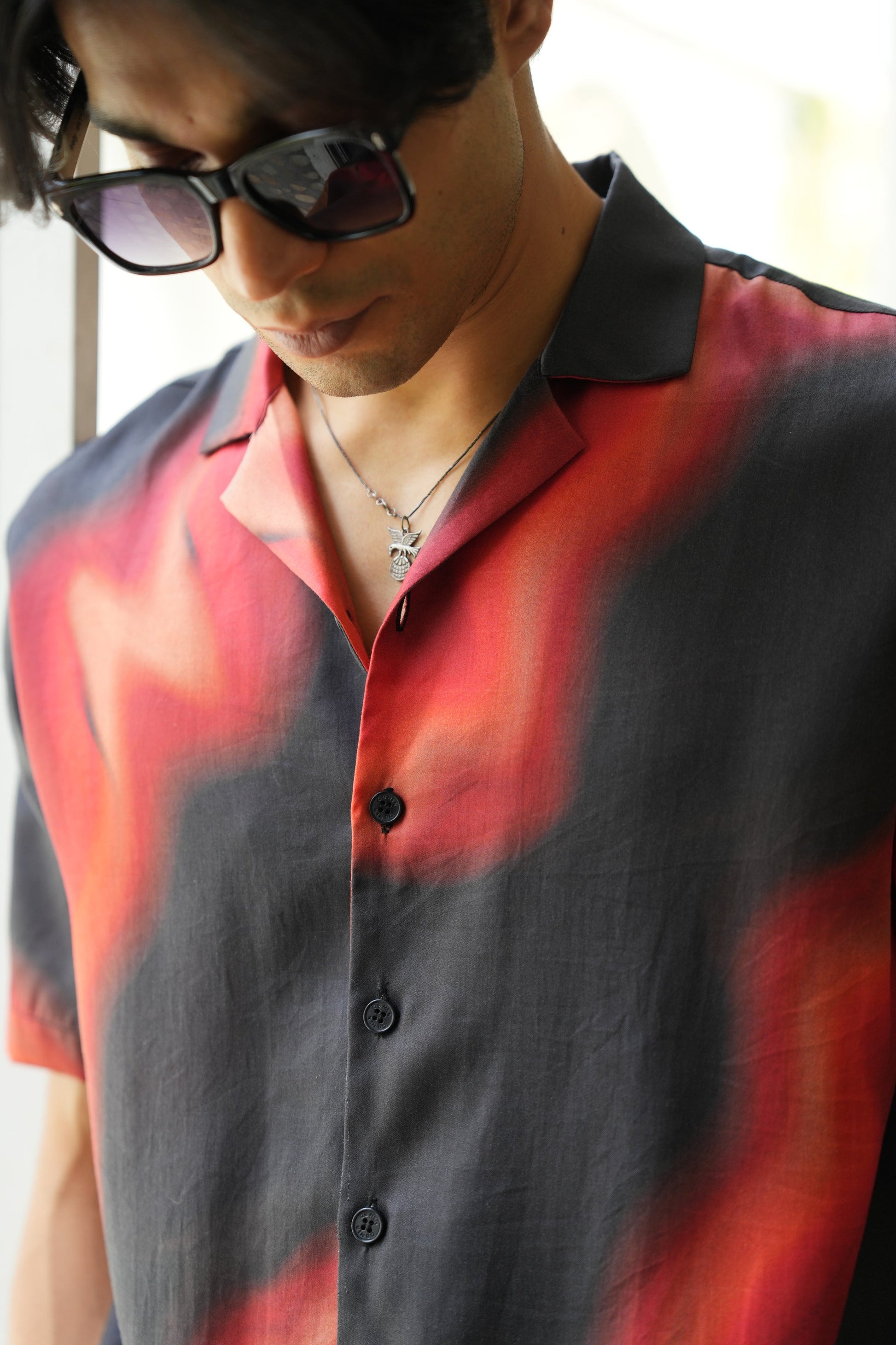 Majestic Blaze Relaxed Fit Cuban Collar Shirt