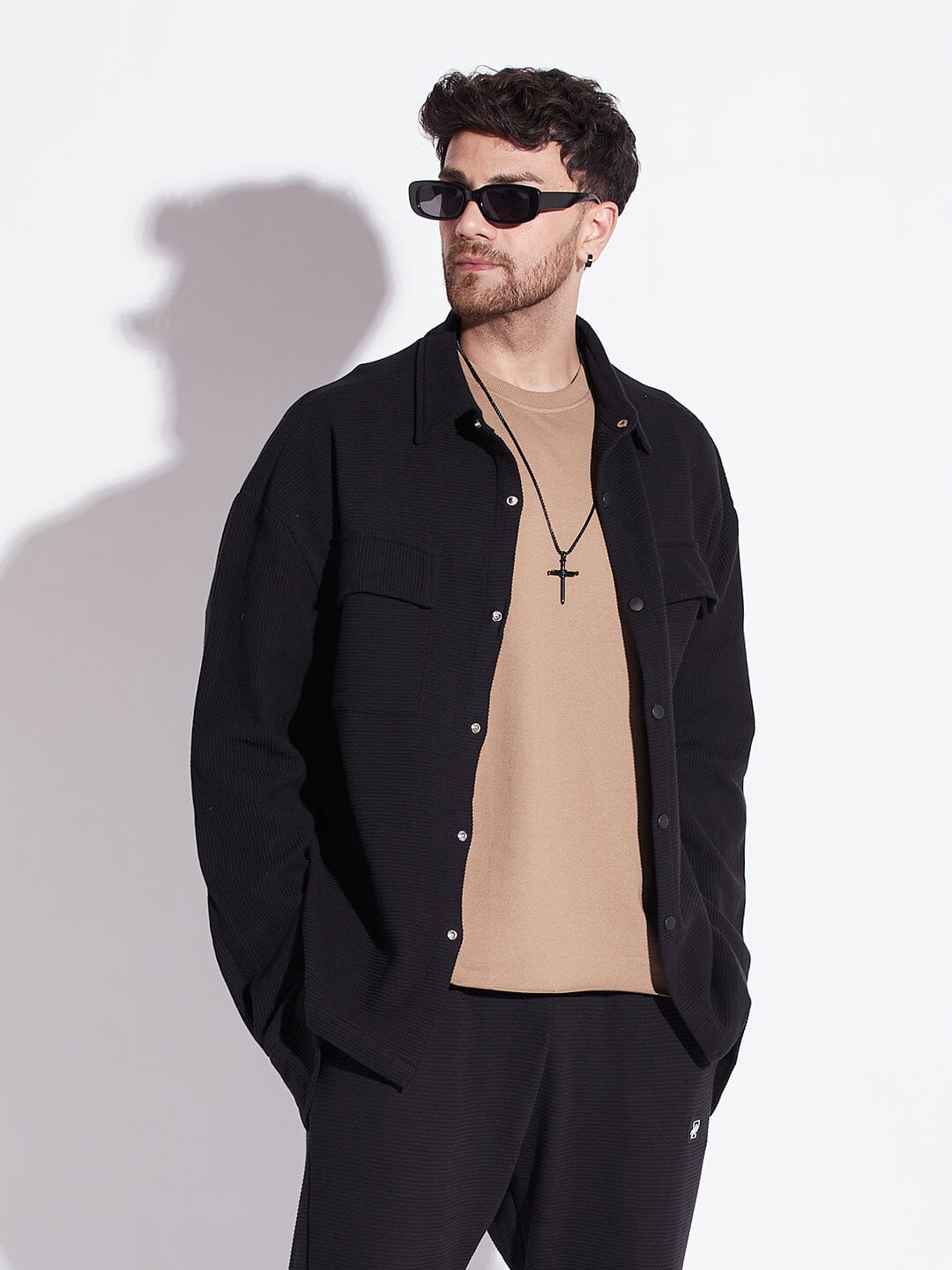 Black Pleated OverShirt