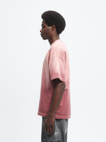 CONTRAST STITCH T-SHIRT - BORDEAUX