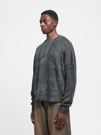 OIL WASHED NOIR KNIT SWEATER - VINTAGE BLACK