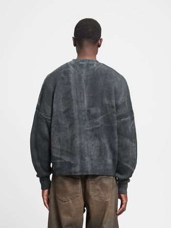 OIL WASHED NOIR KNIT SWEATER - VINTAGE BLACK