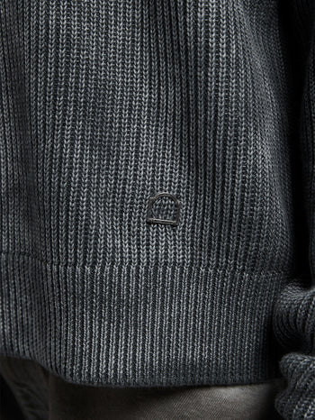OIL WASHED NOIR KNIT SWEATER - VINTAGE BLACK