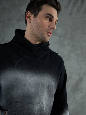 Black Smoke Dyed Oversized Hoodie