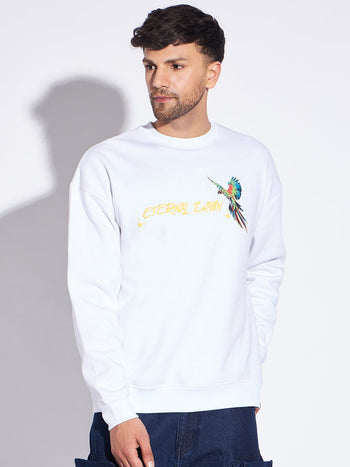 White Macaw Oversized Sweatshirt