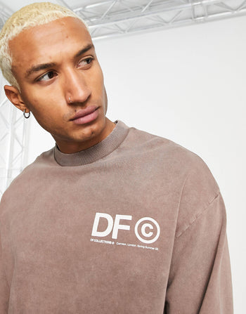Dark Future co-ord oversized sweatshirt in washed brown