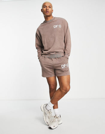 Dark Future co-ord oversized sweatshirt in washed brown
