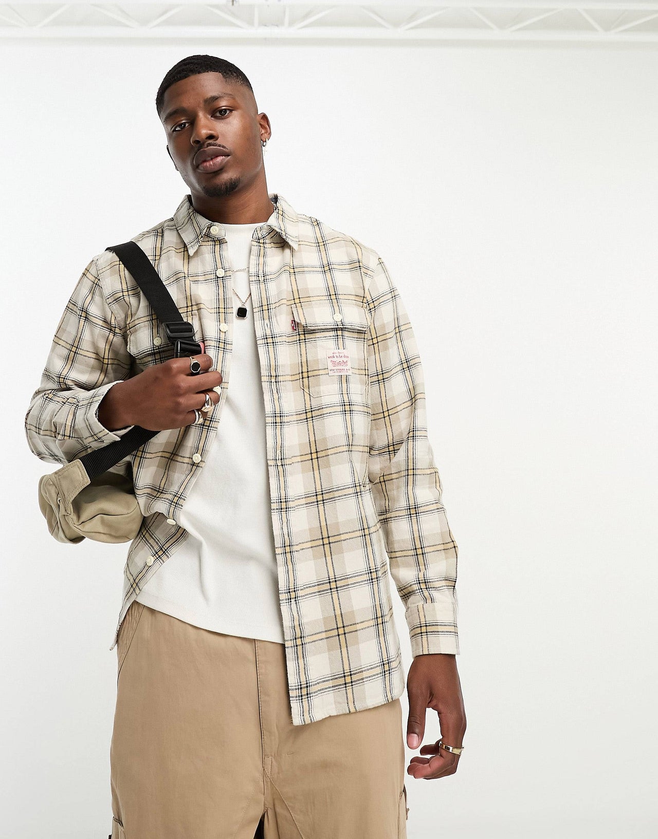 CLASSIC WORKWEAR CAPSULE SHIRT IN CREAM CHECK