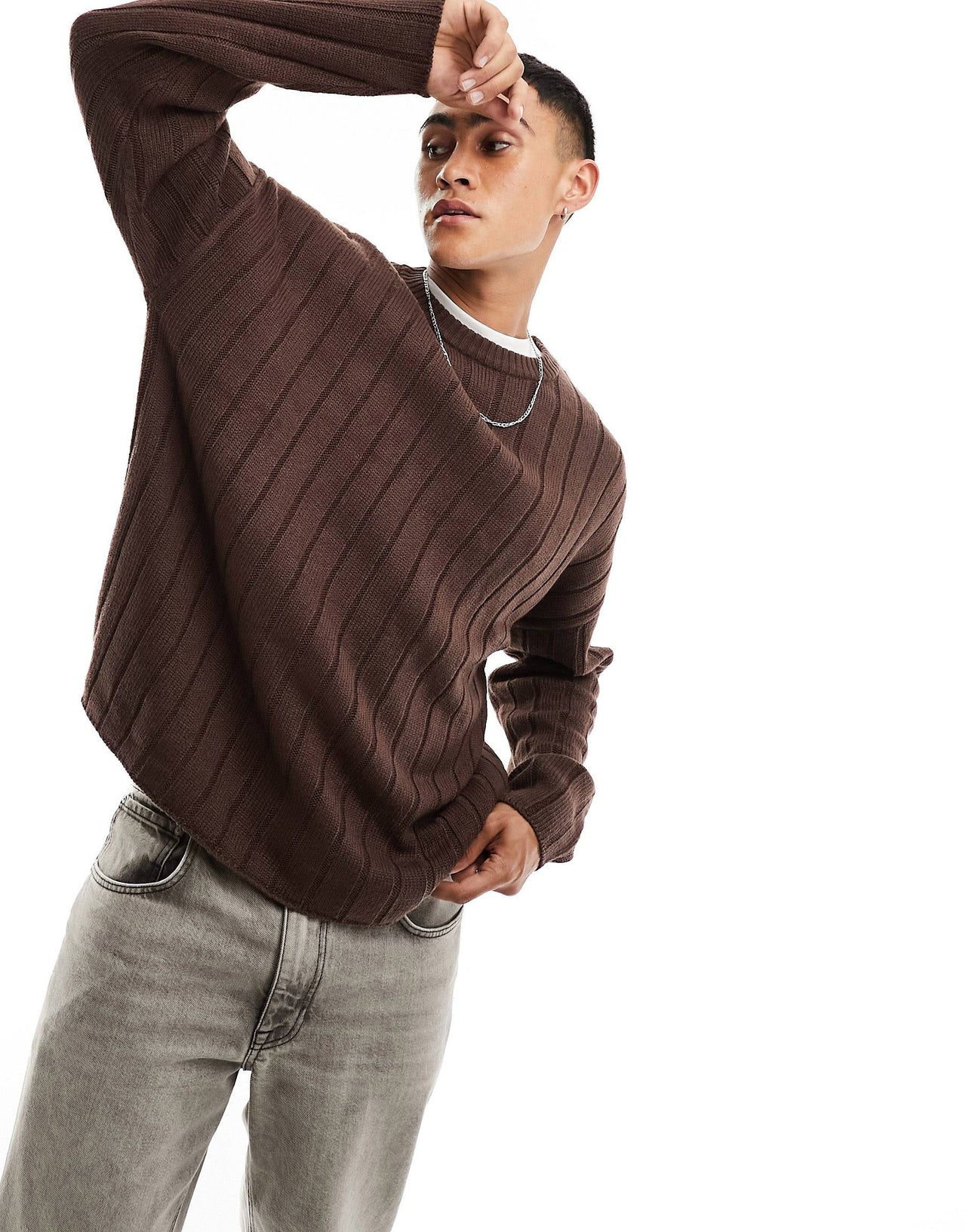 oversized compact knit smart cardigan in black