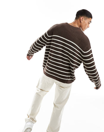 KNITTED SMART CARDIGAN WITH TIPPING IN BLACK
