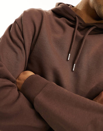 oversized hoodie in brown with celestial back print