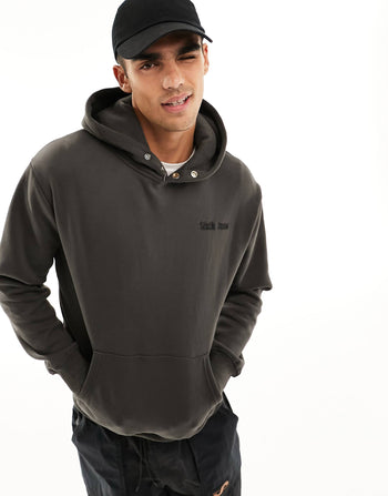 FEAR EMBROIDERED HOODIE IN GREY
