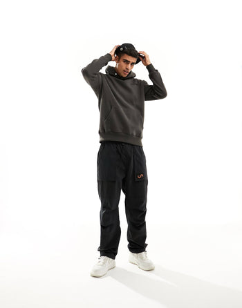 FEAR EMBROIDERED HOODIE IN GREY