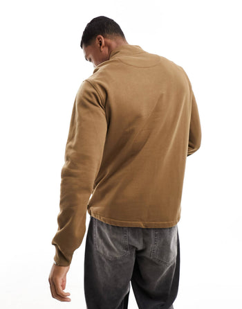 versa standard quarter zip sweatshirt in brown