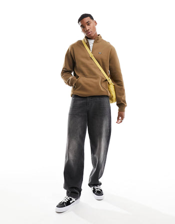 versa standard quarter zip sweatshirt in brown