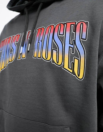unisex oversized zip thru hoodie in grey with outdoors back & sleeve print