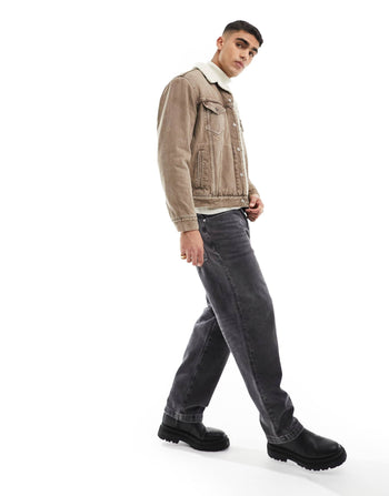 SHERPA TRUCKER DENIM JACKET IN TAN