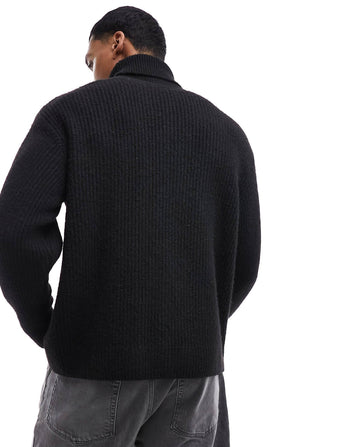 WEEKDAY RELAXED FIT TURTLENECK IN BLACK