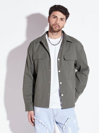 Olive Textured OverShirt