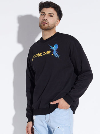 Black Macaw Oversized Sweatshirt