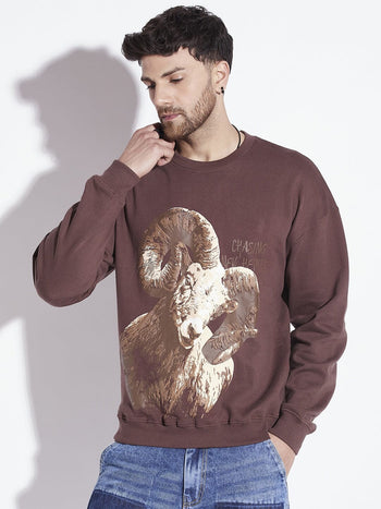 Brown Summit Seeker Oversized Sweatshirt