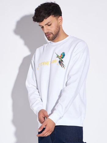 White Macaw Oversized Sweatshirt