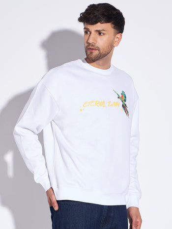White Macaw Oversized Sweatshirt