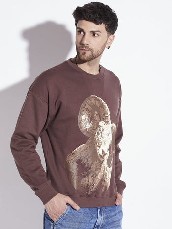 Brown Summit Seeker Oversized Sweatshirt