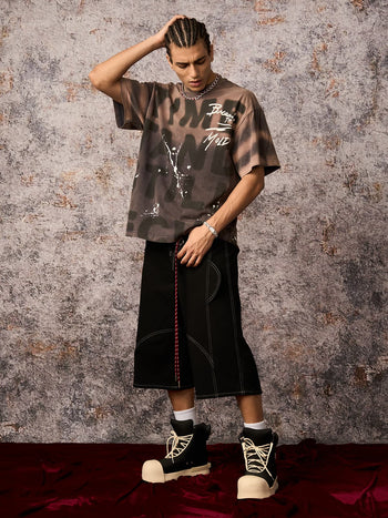 Ink Splash Letter Print T-shirt