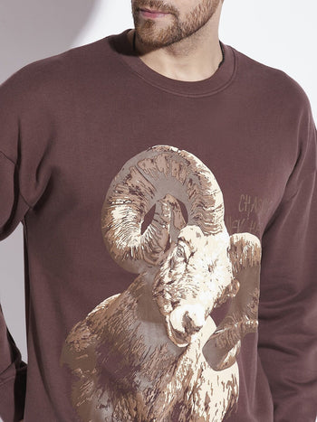 Brown Summit Seeker Oversized Sweatshirt