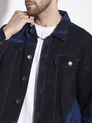 Black And Blue Oversized Denim Jacket