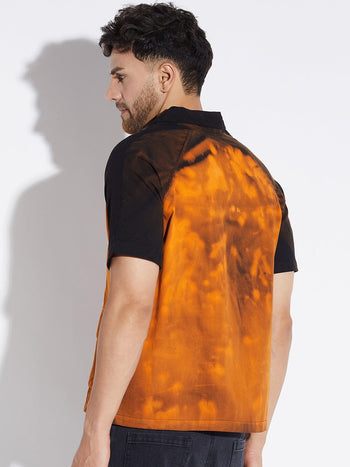 Black Bleach Zipped Shirt