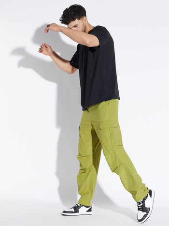 Light Green Cargo Parachute Trackpants