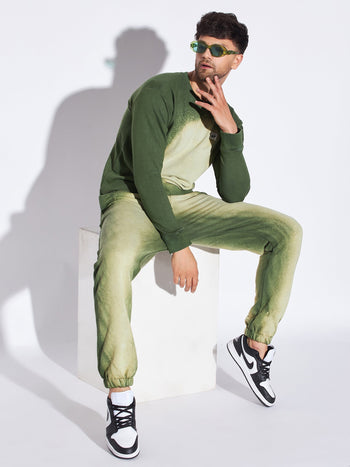 Olive Bleach Dyed Oversized Sweatshirt