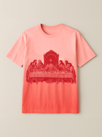 Faded Coral Last Supper Graphic Tshirt