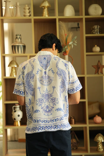Royal Tigris Relaxed Fit Cuban Collar Shirt