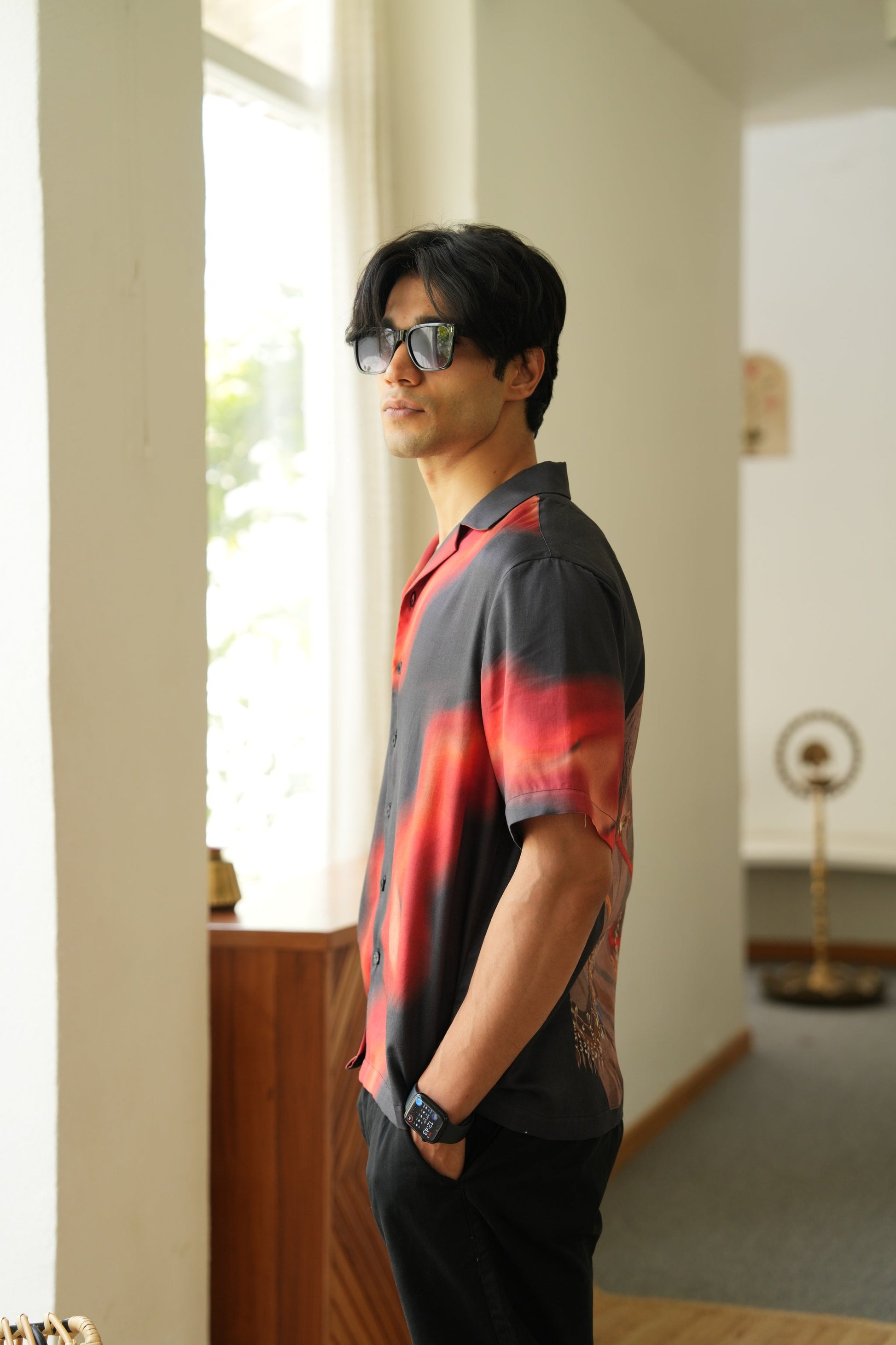 Majestic Blaze Relaxed Fit Cuban Collar Shirt