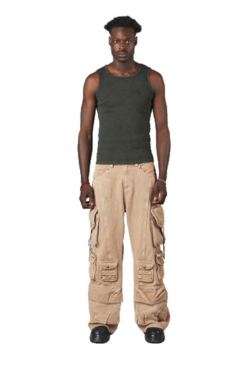 Olive "Echoes" Tank Top