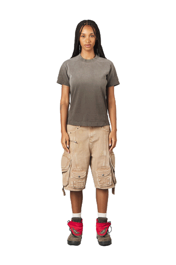 Brown Washed Slim Tee
