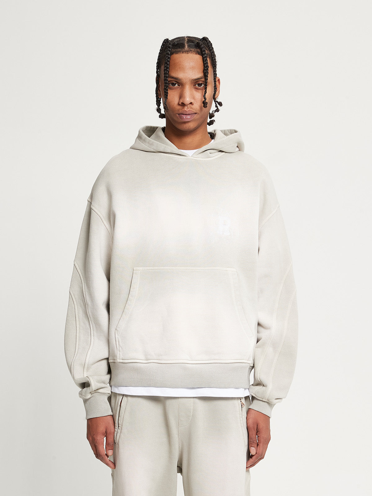 HOODIE WITH BACK POCKET - FADED CREAM