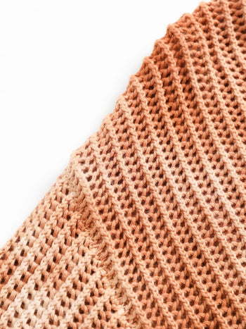 Gradient Ombre Knit  Crew Neck Sweater