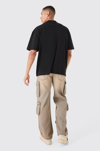 Oversized Extended Neck Space Graphic T-shirt
