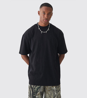Crew Neck Extreme Gothic Back Graphic Oversized T-Shirt