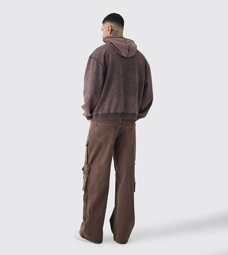 Tall Oversized Acid Wash Hoodie