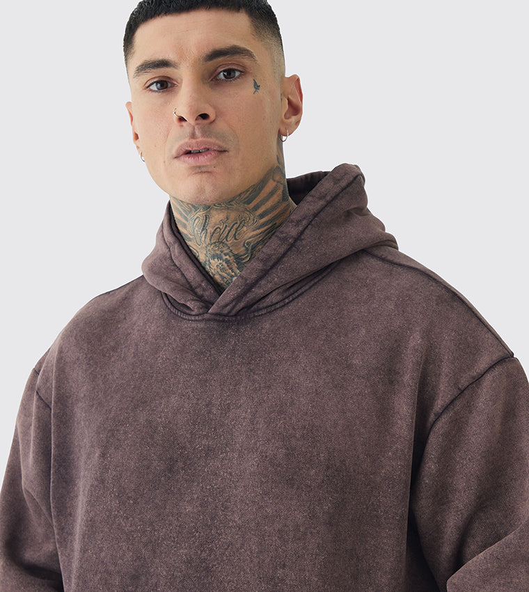 Tall Oversized Acid Wash Hoodie