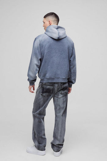Oversized Boxy Funnel Neck Seam Detail Hoodie