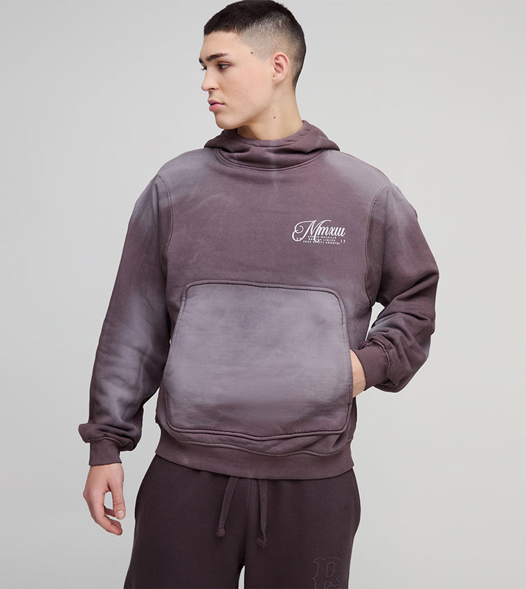 Printed Long Sleeves Oversized Hoodie