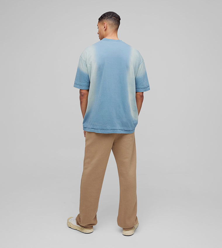 Faux Layer Spray Wash Oversized T-Shirt